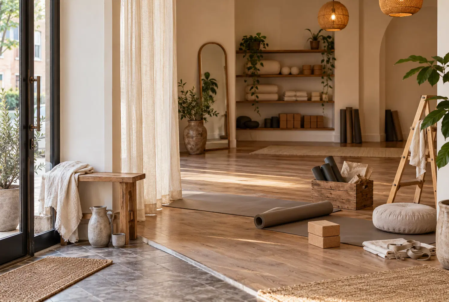 Illustration of wellness businesses and their working space